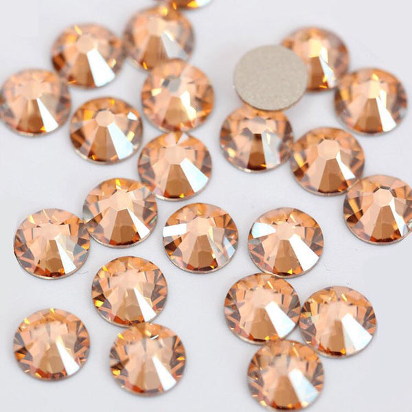 Rhinestones-Glass Round Flat Back- Champagne -1440 loose pieces