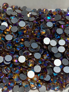 Rhinestones- Glass Round Flat Back- Purple Crystal- 1440 loose pieces